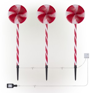28" CANDY CANE PATHWAY RED AND WHITE LED LIGHTS