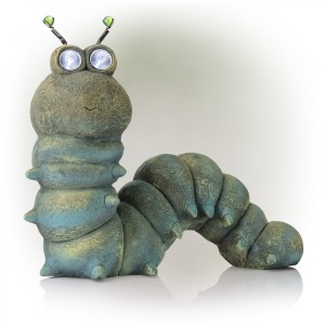 16" Solar Caterpillar Garden Statue with LED Lights 