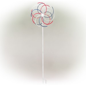 SOLAR 68" PATRIOTIC DUAL KINETIC WINDMILL STAKE