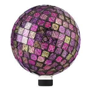 10" PURPLE AND GOLD MOSAIC GAZING GLOBE 
