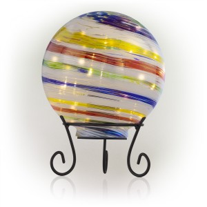 8" COLORFUL GAZING GLOBE WITH LED LIGHTS 