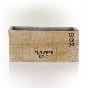 Alpine Corporation Wood-Finish Square Flower Box Planter, 11"L x 5"W x 5"H