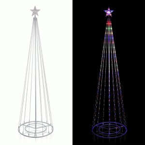 Alpine Corporation Large Tower Christmas Tree with Multi-Functional LED Lights