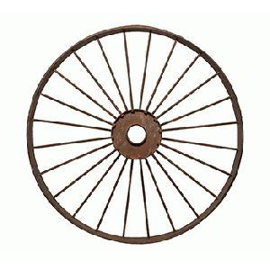 METAL RUSTIC WHEEL DÉCOR - SMALL