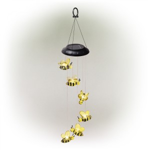 Solar Bee Wind Chime with LED Light