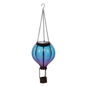 Solar Blue/Purple Balloon Light w/Flickering Warm White LED