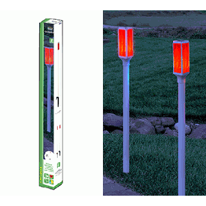 SOLAR DRIVEWAY MARKER WITH RED LED LIGHTS - SET OF 2 