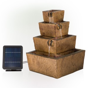 SOLAR TIERED RUSTIC FOUNTAIN 