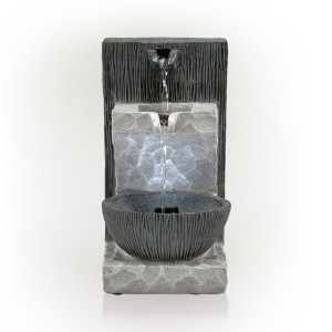 MODERN CASCADING TABLETOP FOUNTAIN WITH LED LIGHTS 
