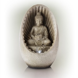 11" BUDDHA TABLETOP FOUNTAIN WITH LED LIGHT 