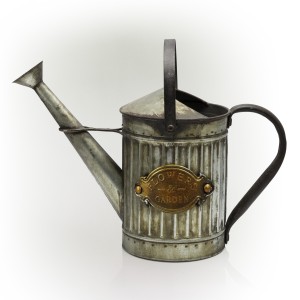 12" Vintage Metal Watering Can Planter with Rustic Finish