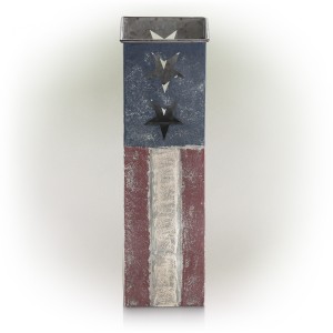 Patriotic Birdhouse with Rooster Weathervane