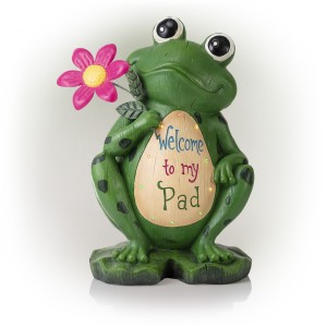 18" 'Welcome to my Pad' Frog Statuary