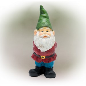 Bearded Garden Gnome Statue with Green Hat