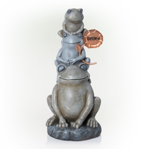 Alpine Corporation 18"H Stacked Frogs with Flower Indoor/Outdoor Decorative Garden Statue