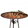 Alpine 30" Tall Metal Colorful Birdbath with Bird