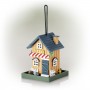 18" Colorful Hanging Wooden Birdfeeder Café House