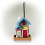 19" Colorful Hanging Wooden Birdfeeder Flower Shop