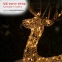 Alpine Corporation Standing Rattan Reindeer Decoration with White Halogen Lights