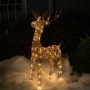 Alpine Corporation Standing Rattan Reindeer Decoration with White Halogen Lights