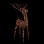 Alpine Corporation Standing Rattan Reindeer Decoration with White Halogen Lights