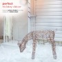 Alpine Corporation Grazing Rattan Reindeer Decoration with White Halogen Lights