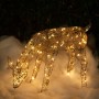 Alpine Corporation Grazing Rattan Reindeer Decoration with White Halogen Lights