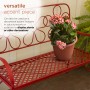 RED DAISY METAL BENCH