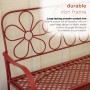 Alpine Corporation 45"L Indoor/Outdoor 2-Person Metal Garden Bench with Daisy Backrest, Red
