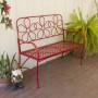Alpine CAlpine Corporation 45"L Indoor/Outdoor 2-Person Metal Garden Bench with Daisy Backrest, Redorporation 45"L Indoor/Outdoor 2-Person Metal Garden Bench with Daisy Backrest, Red