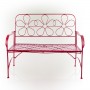 RED DAISY METAL BENCH