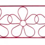 Alpine Corporation 45"L Indoor/Outdoor 2-Person Metal Garden Bench with Daisy Backrest, Red