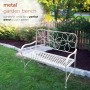 Alpine Corporation Daisy Metal Garden Bench, White