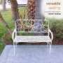 Alpine Corporation Daisy Metal Garden Bench, White