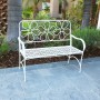 White Daisy Metal Bench