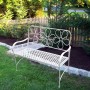 Alpine Corporation Daisy Metal Garden Bench, White