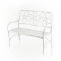 Alpine Corporation Daisy Metal Garden Bench, White