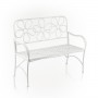 Alpine Corporation Daisy Metal Garden Bench, White