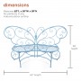 Blue Butterfly Metal Bench