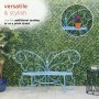 Alpine Corporation 62"L Indoor/Outdoor 2 Person Metal Butterfly Shaped Garden Bench, Blue