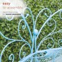 Alpine Corporation 62"L Indoor/Outdoor 2 Person Metal Butterfly Shaped Garden Bench, Blue
