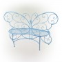 Alpine Corporation 62"L Indoor/Outdoor 2 Person Metal Butterfly Shaped Garden Bench, Blue