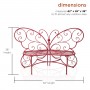 38" Red Butterfly Metal Bench
