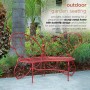 38" Red Butterfly Metal Bench