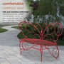38" Red Butterfly Metal Bench