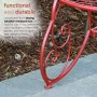 38" Red Butterfly Metal Bench