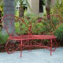38" Red Butterfly Metal Bench