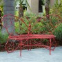 38" RED BUTTERFLY METAL BENCH 