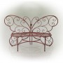 38" Red Butterfly Metal Bench