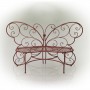 38" RED BUTTERFLY METAL BENCH 